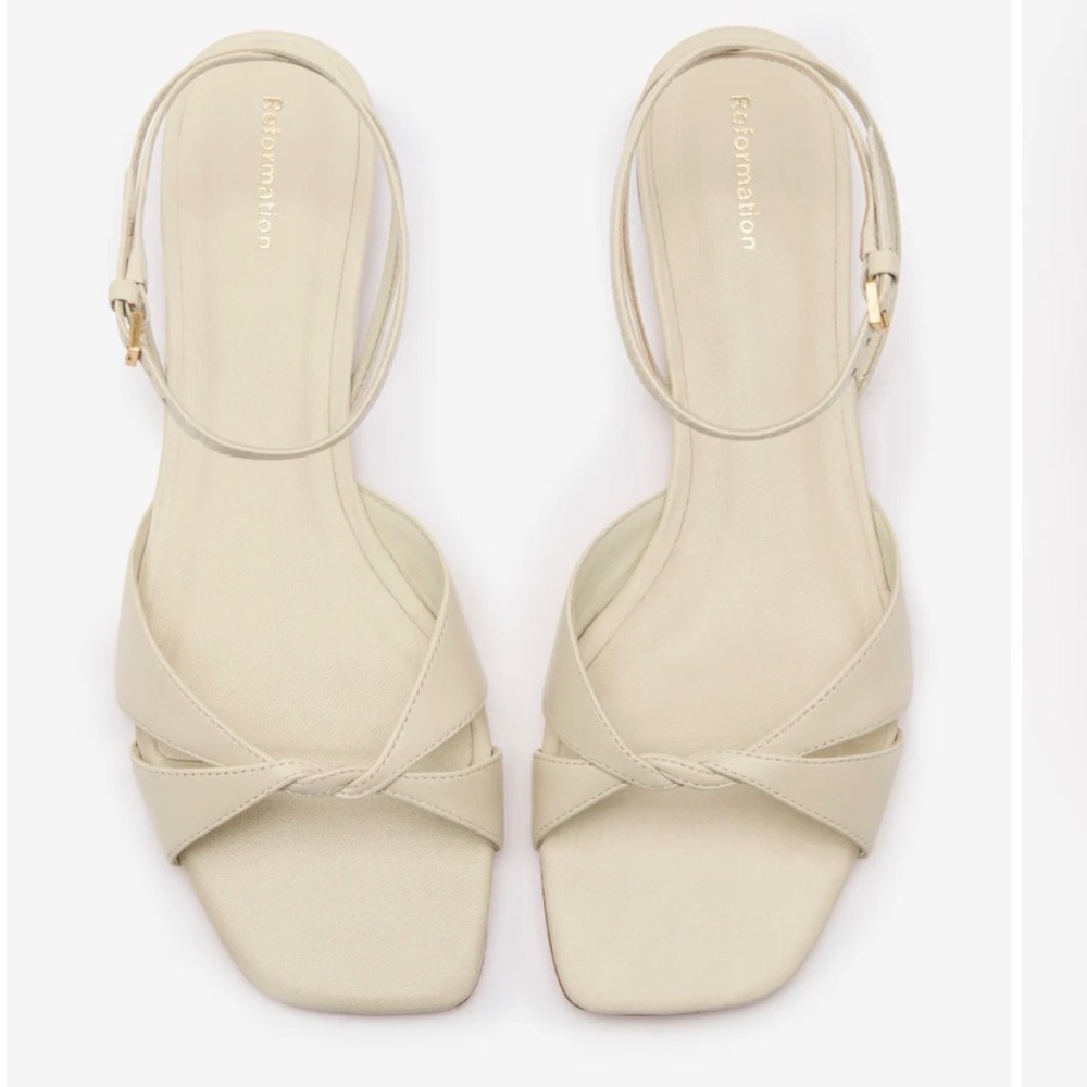 Reformation Beige Strappy Sandals